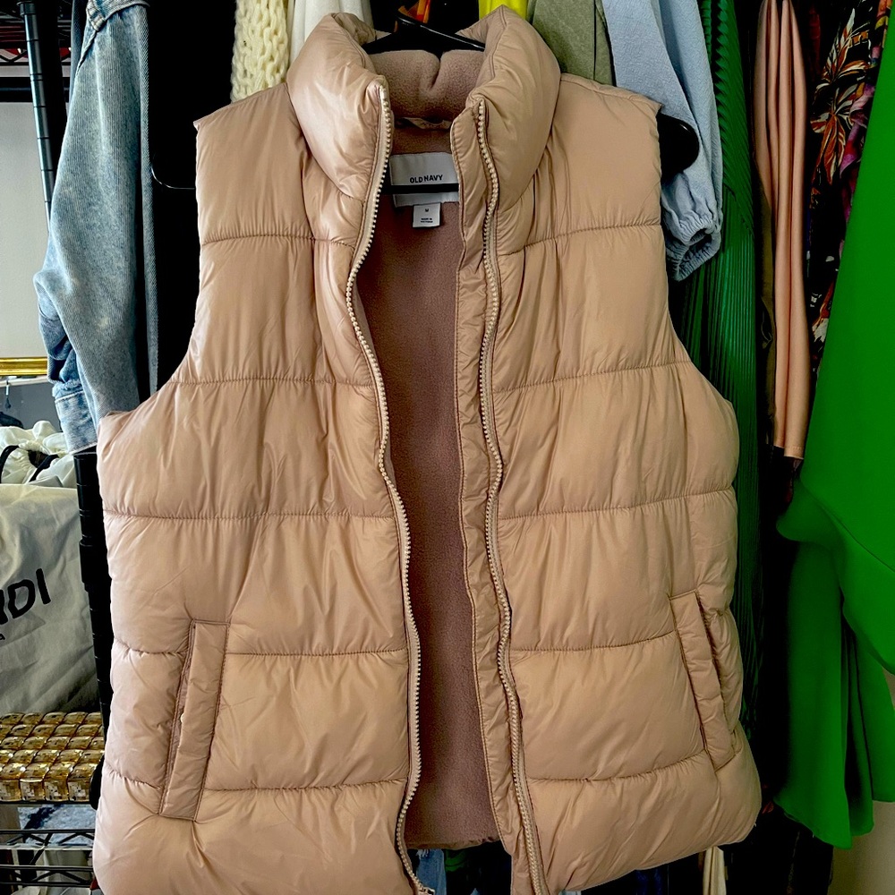 Old Navy dusty mauve puffer vest